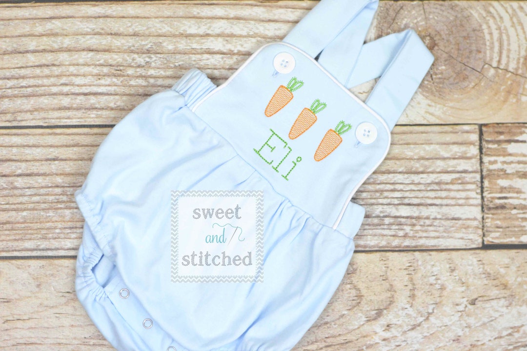 Monogrammed Boys Easter Romper in Baby Blue, Boys Easter Outfit With ...
