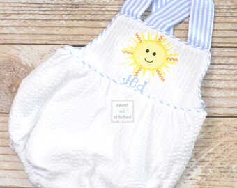 Monogrammed baby boy sunshine birthday outfit, sun 1st birthday cake smash outfit, sun birthday outfit