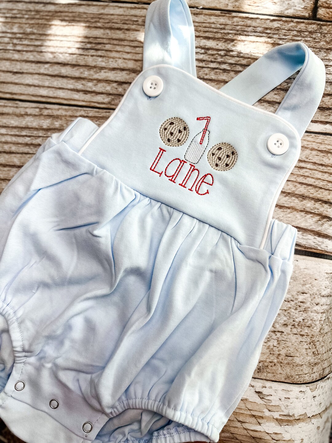 Monogrammed Baby Boy Birthday Romper for Cookie Themed 1st Birthday