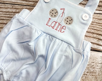 Monogrammed baby boy Birthday romper for cookie themed 1st birthday, cookie first birthday outfit, cookies and milk cake smash