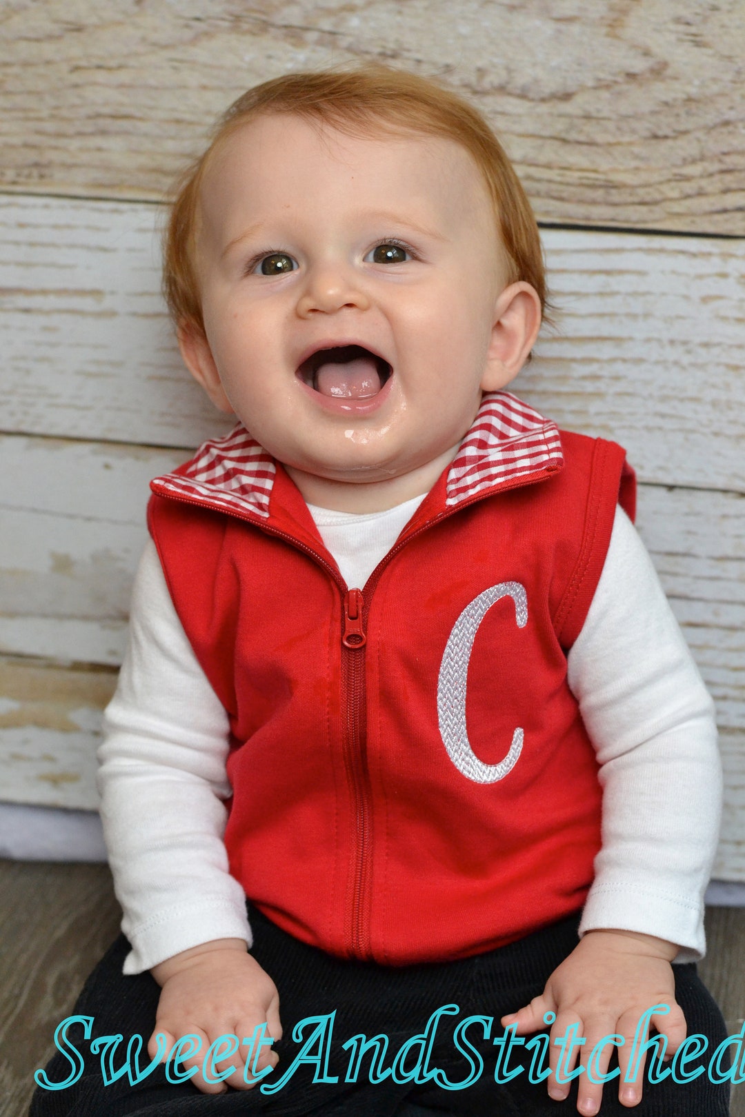 Monogrammed Boys Vest, Monogrammed Christmas Outfit for Boys