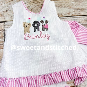 Dog Themed Baby Girl Outfit Etsy