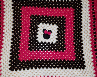 Pink Mouse Granny Square Blanket
