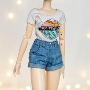 Doll Denim Shorts: Fits Pullip, Blythe, Obitsu, Pure Neemo, and 1/6 scale Fashion Dolls
