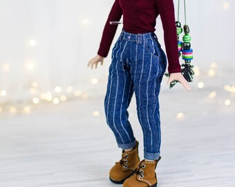 Striped Mom Jeans - Etsy