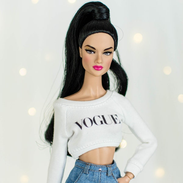 VOGUE cropped blouse for dolls: Pullip, Blythe, Poppy Parker, Obitsu, Barbie Made to move