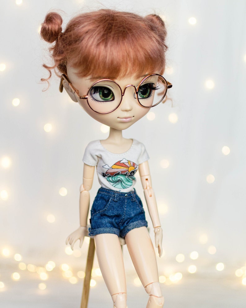 Shorts pour Pullip, Ob24, Ob26, Ob27, Blythe, Pure Neemo Pantalon en denim miniature réaliste image 1