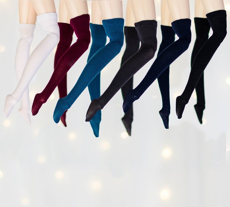 High socks for Pullip, Blythe, Obitsu 24 26 27, Pure Neemo, Poppy Parker, 1/6 dolls Microfibre image 1
