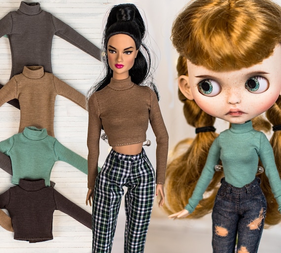 Moody turtleneck top for Pullip, Obitsu 27 26, Blythe, Pure Neemo, Poppy Parker, Fashion Royalty
