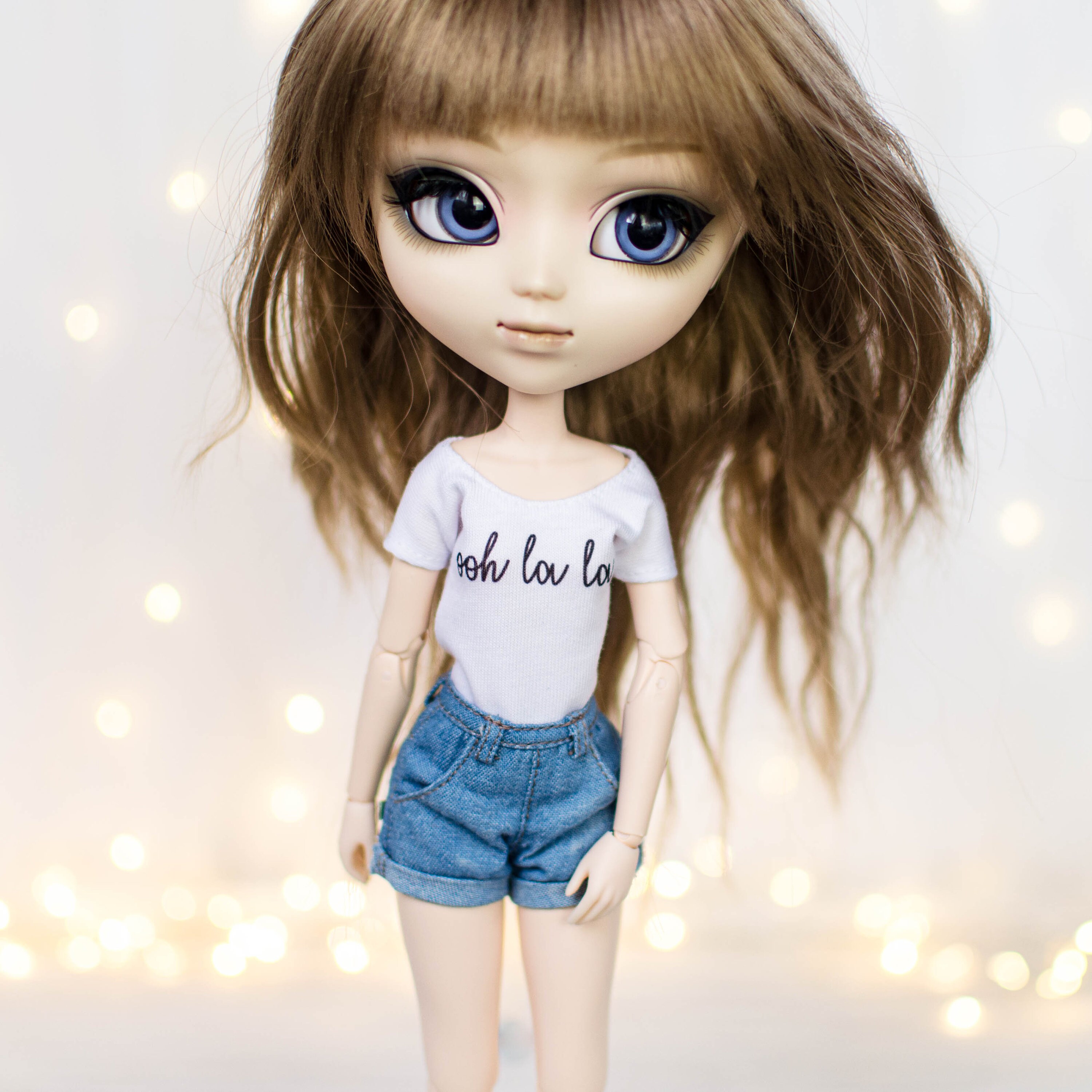 Cute printed T-shirt for Pullip Obitsu 27 Blythe Pure Neemo avocado t-res sloth