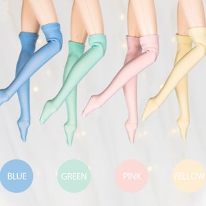 Pastel high socks for Pullip, Blythe, Obitsu 24 26 27, Pure Neemo, Poppy Parker, 1/6 dolls