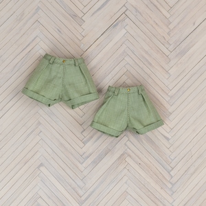 Short vert pistache pour Pullip, Blythe, Poppy Parker, Obitsu Pantalon pour poupées mannequins image 7