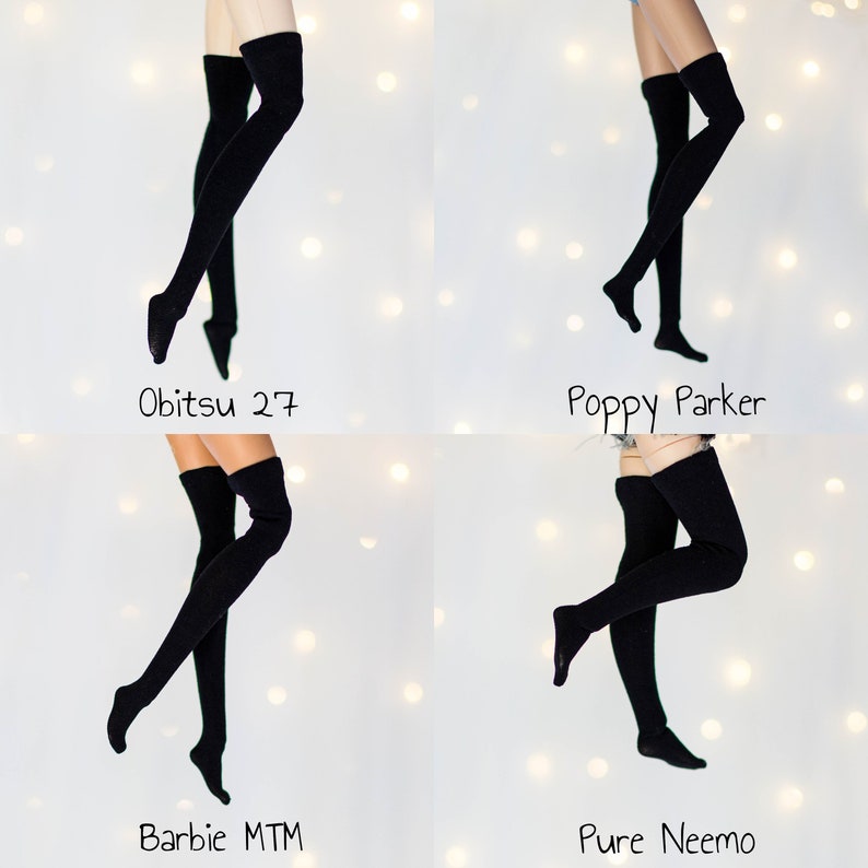 High socks for Pullip, Blythe, Obitsu 24 26 27, Pure Neemo, Poppy Parker, 1/6 dolls Microfibre image 2