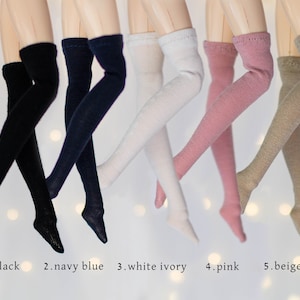 High socks for Pullip, Blythe, Obitsu 24 26 27, Pure Neemo, 1/6 dolls  - Cotton