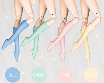 Pastel low-knee socks for Pullip, Blythe, Obitsu 24 26 27, Pure Neemo, Poppy Parker, 1/6 dolls  - Microfibre