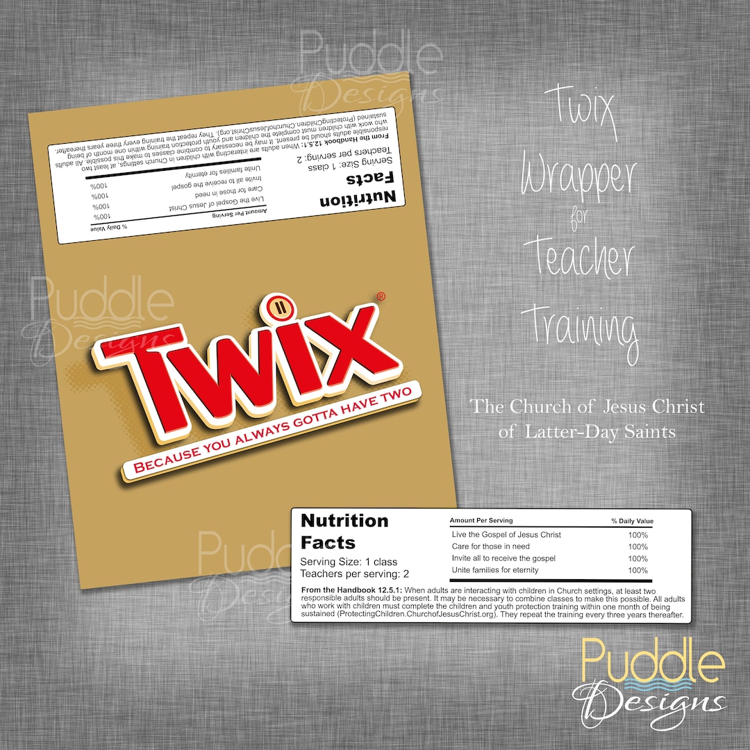 Twix Wrapper - LDS Children/youth Teachers - Etsy