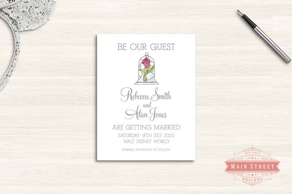 Be Our Guest Save The Date Disney Wedding Etsy