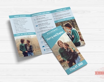 Custom Disney-Inspired Wedding Program Guide Map – Personalised Digital File