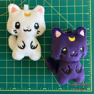 Plush Moon Kitty Keychains