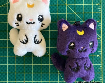 Plush Moon Kitty Keychains