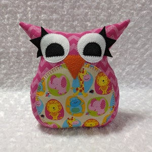 Owl Plush Toy. Owl Plush Pillow. Plushie. Home Décor.  Pink Blue Yellow Orange. Jungle Animals. READY TO SHIP.