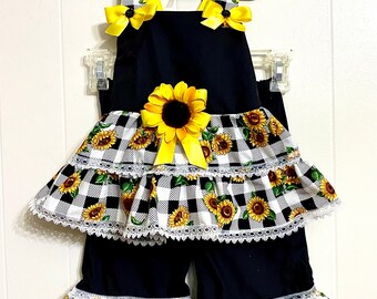 Sunflowers Fun Fashion Wear Perfect for Pageant  theme wear, photo shoot, outfit of choice, parade, birthday,