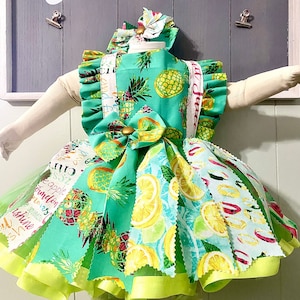 Scrappy Fruits of SummerTutu Pinafore Perfect for: pageant, outfit of choice, theme wear, photo shoot