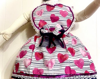 OOAK Just Hearts Tutu Pinafore Perfect for Valentines day , photo shoot, pageant wear, ooc, birthday outfit, theme wear