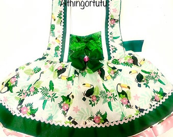 Tropical Vacation Tutu Pinafore Perfect for: pageant, outfit of choice, theme wear, photo shoot, birthday