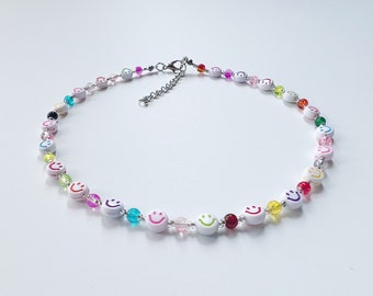 Smiley Face Beaded Choker