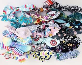 Scrunchie w/ detachable Bow, Leaf tie