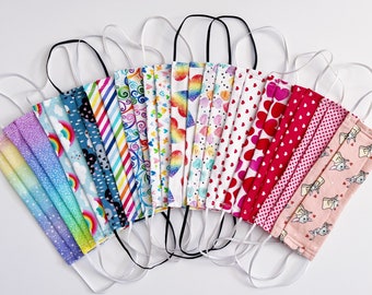 Hearts and Rainbows Adult and Kid face masks