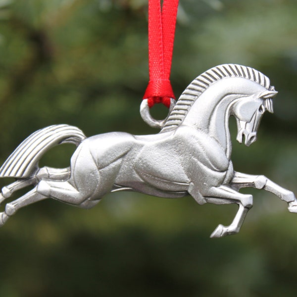 Lead Free Pewter Horse Ornament  fine pewter  decoration  Greek Style Horse  Made in Michigan made in MI made  Hastings Pewter Company