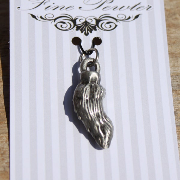 Hastings Pewter Hand Made Lead Free Pewter Lucky Rabbit Foot Necklace Pendant Charm  Made in Michigan made in MI made  gift