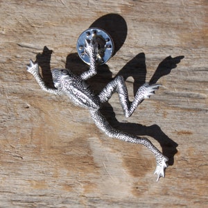 Hastings Pewter Company Lead Free Pewter Frog Pin lapel pin  Made in Michigan made in MI made  hand made gift