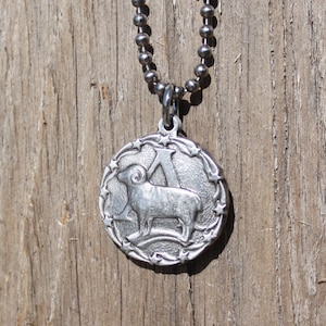 Lead Free Pewter Aries Zodiac Necklace Aries Astrology Necklace Pendant Birth Chart Zodiac Sign Metal Boho Jewelry Gift Horoscope Jewelry