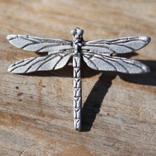 Hastings Pewter Company Hand Made Lead Free Pewter Dragonfly Pin  lapel pin  Made in Michigan made in MI made  brooch  hat pin  gift