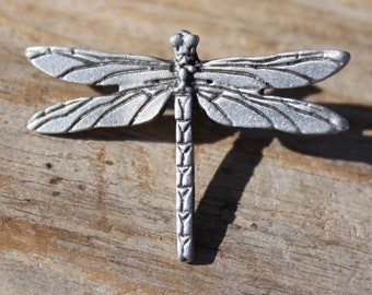 Hastings Pewter Company Hand Made Lead Free Pewter Dragonfly Pin  lapel pin  Made in Michigan made in MI made  brooch  hat pin  gift