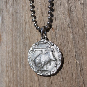 Sin plomo Estaño Tauro Zodiaco Collar Tauro Astrología Collar Colgante Carta de nacimiento Signo del zodiaco Metal Boho Joyería Regalo Horóscopo Joyería