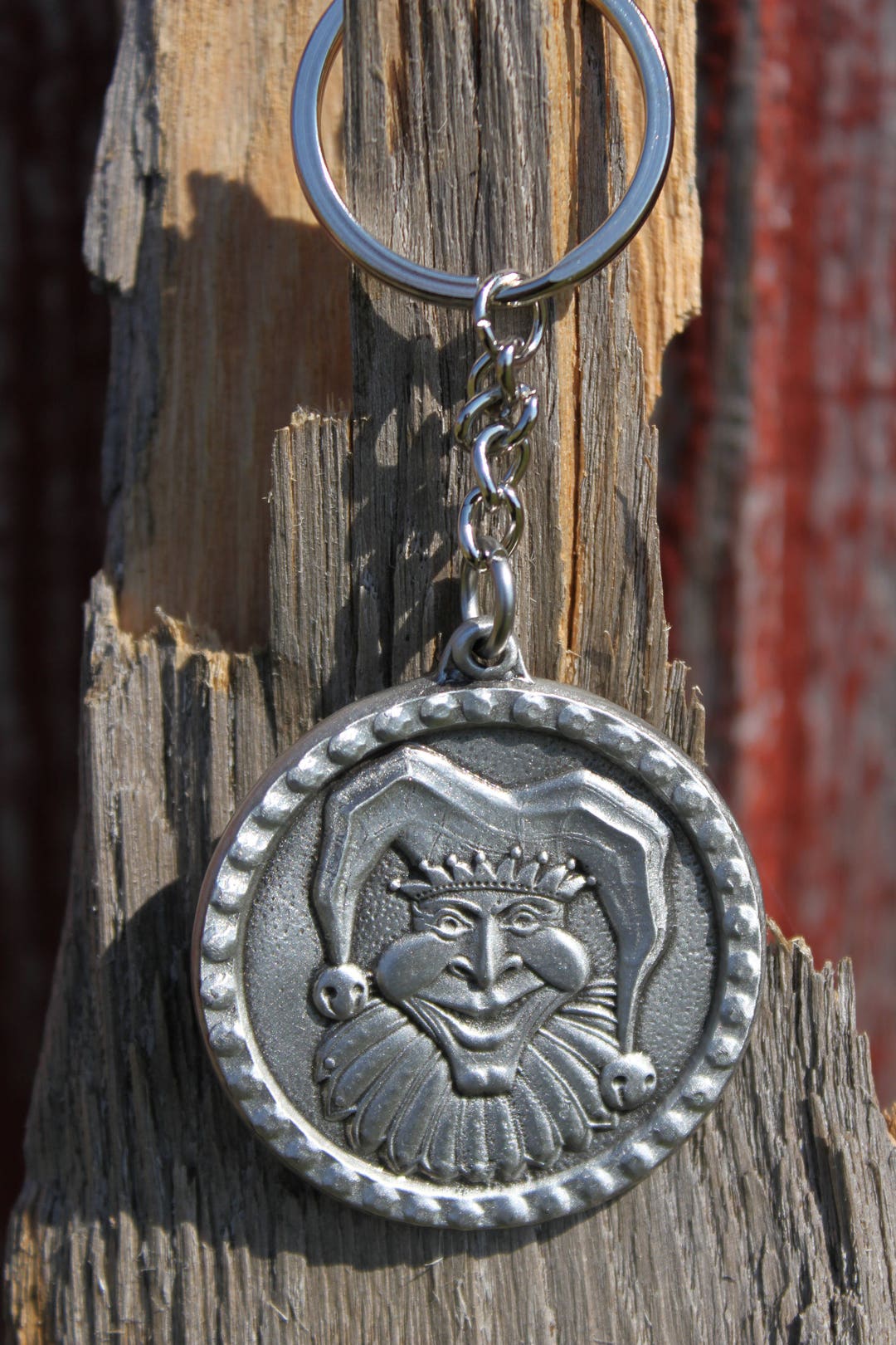 Jester Key Chain Hand Made Lead Free Pewter Jester Keychain Pendant Fine Pewter Made in ...