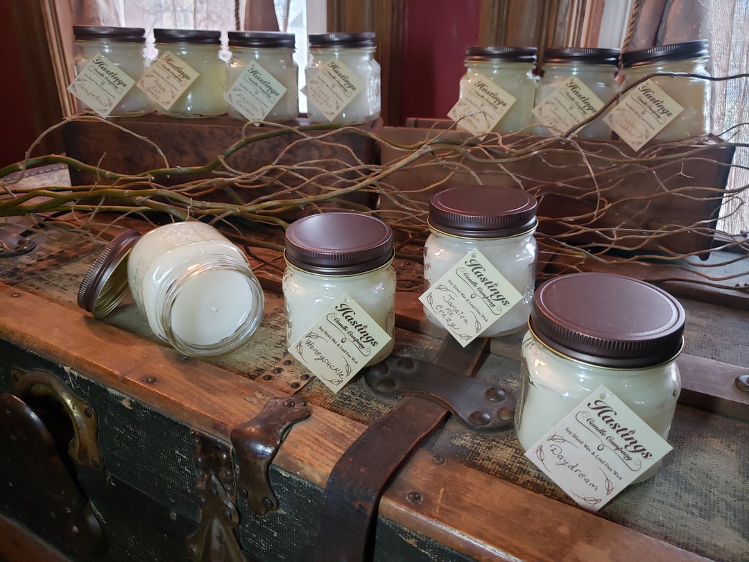 Lot of 3 Hastings Candle Company Candles Choice of Scents 8oz Soy Blend