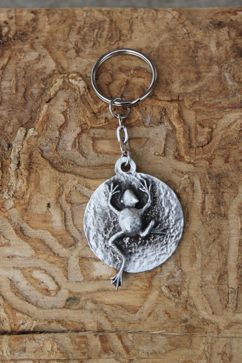Hand Made Lead Free Pewter Frog Keychain Pendant Fine Pewter Etsy