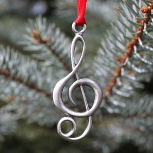Music Note Ornament Fine Pewter Treble Clef Decoration Window Decor Teacher Gift For Music Teacher Band Director Suncatcher Car Charm