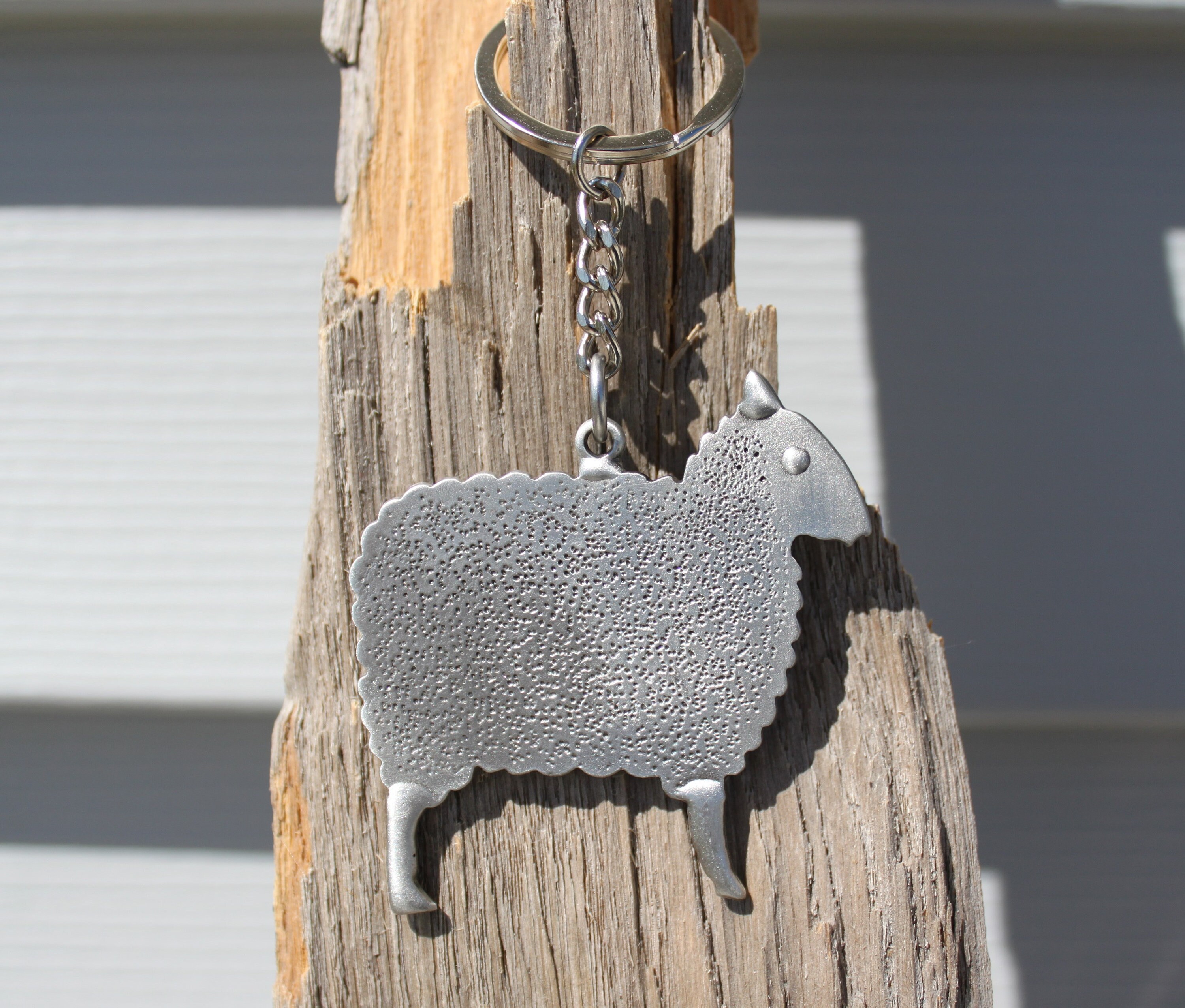 Farm Key Rings Handmade Lead Free Pewter Sheep Keychain Farm Gift for Farmer Farming ...