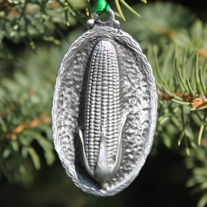 Lead Free Pewter Ear of Corn Ornament Farm Decoration Corn Field Gift For Farmer Farming Made in Michigan made in MI made by Hastings Pewter