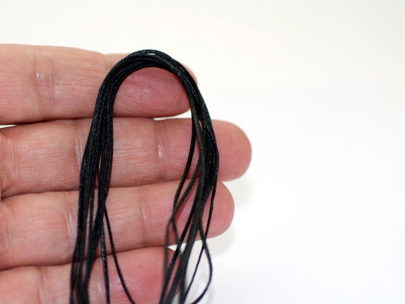 Linen Black Waxed Thread 1 Mm Linen Cord Thread for Jewelry Etsy
