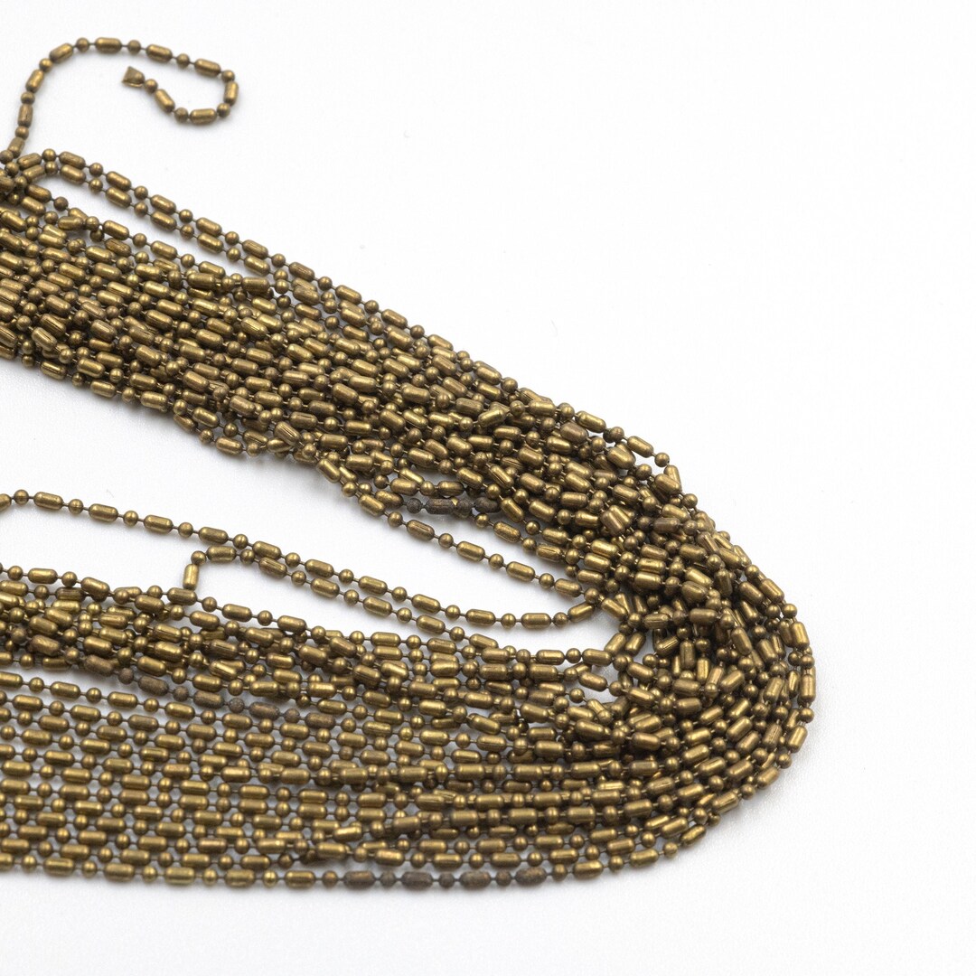 1.2 Mm Brass Chain Antique Bronze Color Ball Chain Specialty Etsy