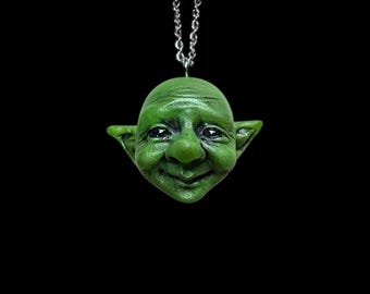 Resin Goblin Necklace Pendant Fantasy Folklore Jewelry Mythical Creature Gift