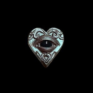 Tiny 1 inch Resin Heart Eye Pin