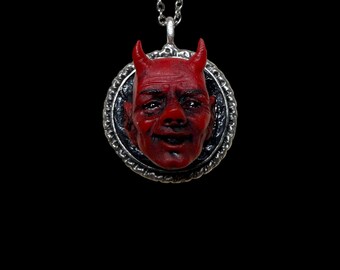 Devil Necklace Pendant Unique Jewelry Goth Gift Satan Lucifer Demon Occult